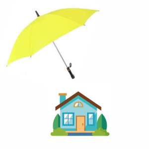 A-yellow-umbrella-stands-beside-a-house-symbolizing-protection-during-the-monsoon-season